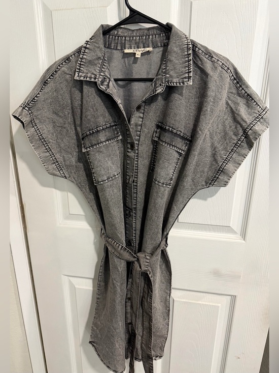 Blush Dresses & Skirts - Relaxed Gray Washed Denim Dress Shirt